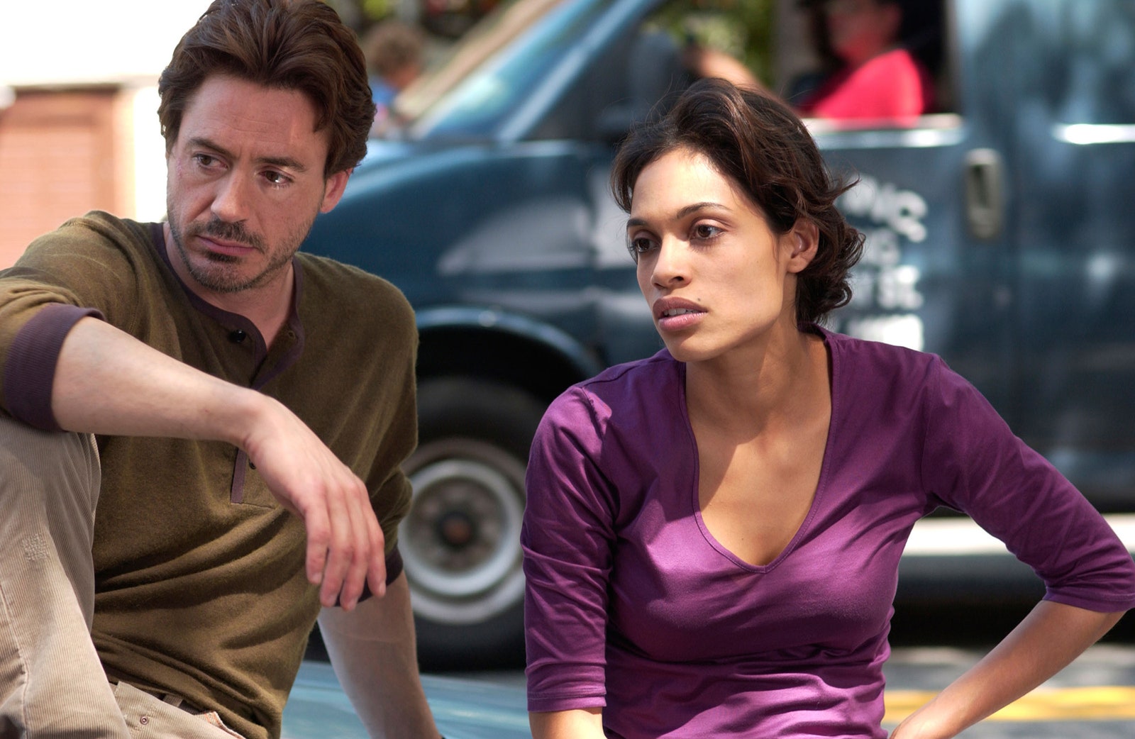 Robert Downey Jr. with Rosario Dawson in A Guide to Recognizing Your Saints.