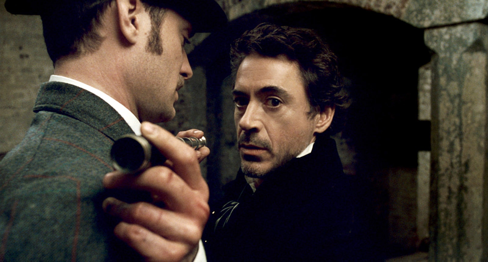 Robert Downey Jr. in Sherlock Holmes with Jude Law