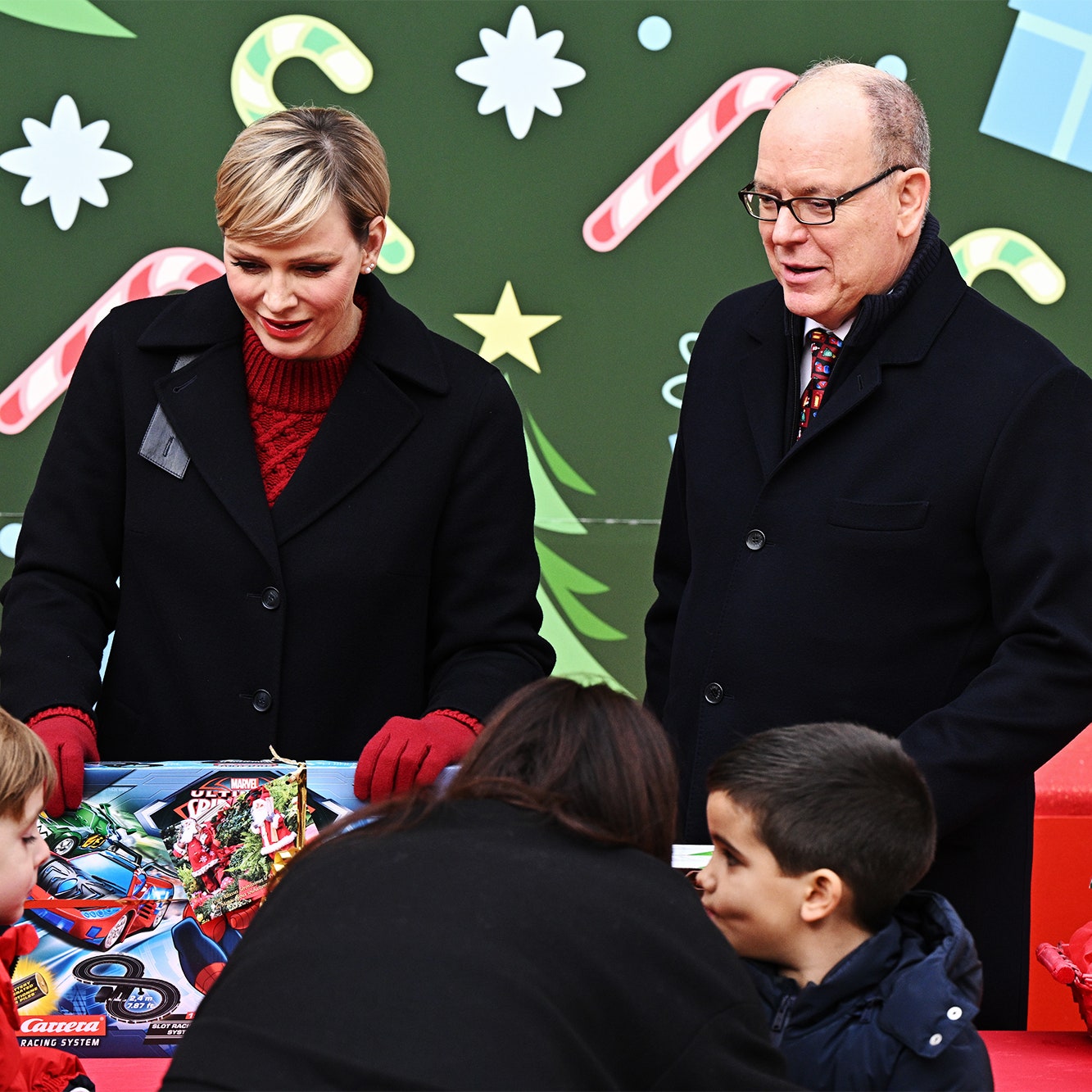 Prince Albert and Princess Charlene of Monaco Welcome Children to Palace Christmas Party